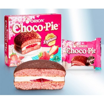 Бисквит "Choco Pie", с клубничной начинкой, 360г